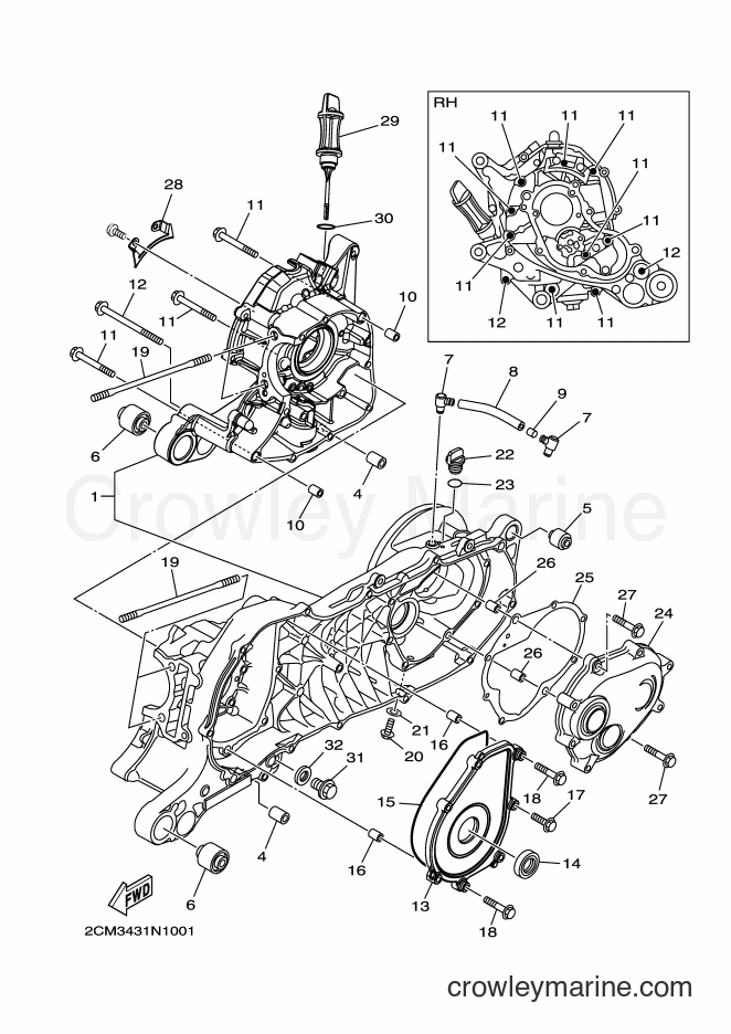 2015 Maxi-Scooter MW125 - MW125 (2CM9) [010] - CRANKCASE