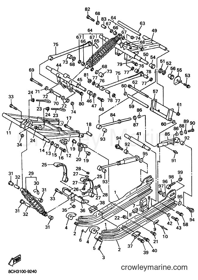 1999 Snowmobile VX600SX - VX600SX (8EA1) [020] - TRACK SUSPENSION 2