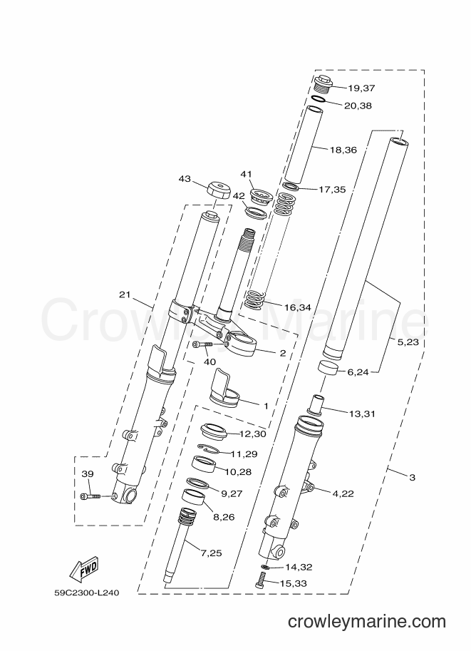 Yamaha Motors XP500A (59CN) [060] - FRONT FORK