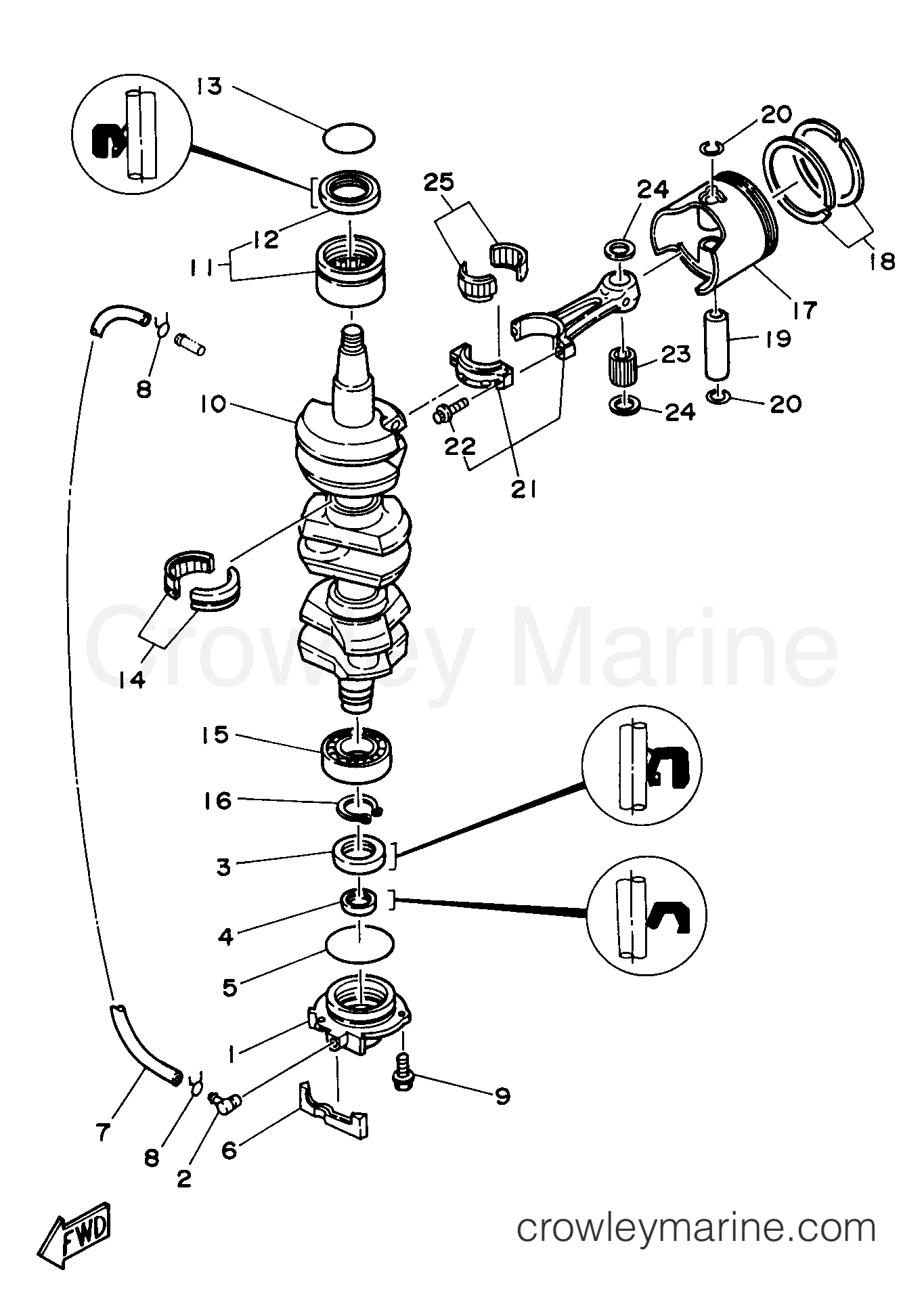 Yamaha Motors C75TLRW - CRANKSHAFT PISTON