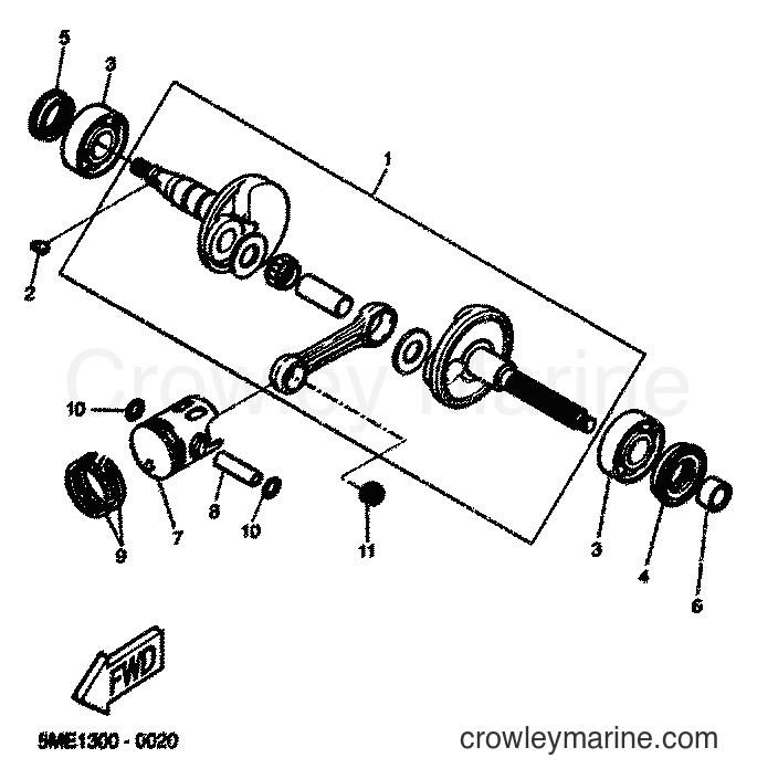 2001 Scooter YQ100 - YQ100 (5ME4) [080] - CRANKSHAFT & PISTON