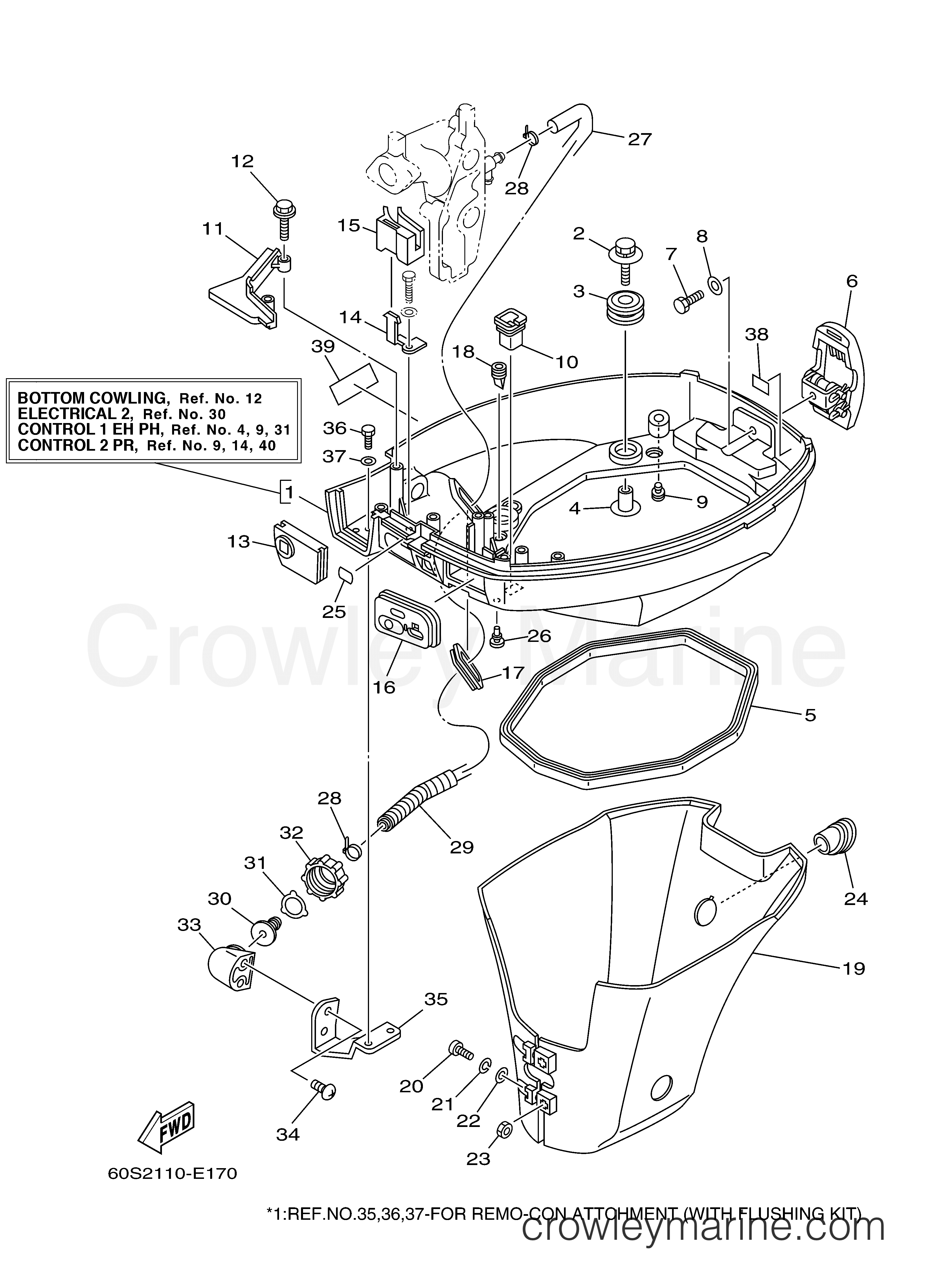Yamaha Motors T8ELH - BOTTOM COWLING