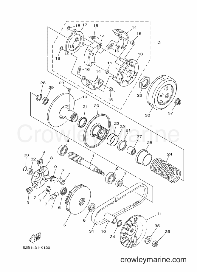 2011 Scooter XC115S - XC115S (52B2) [010] - CLUTCH