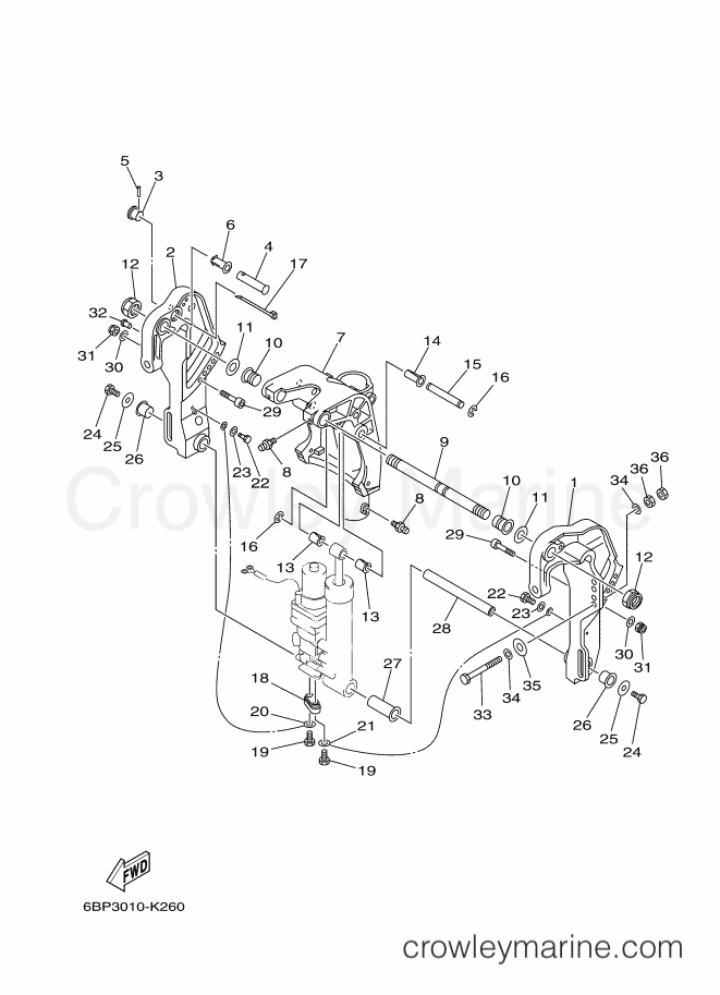Yamaha Motors F25DEHTX (6BP3) [400] - BRACKET 1