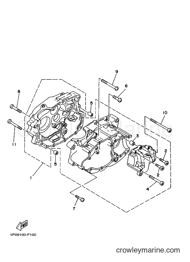 2007 ATV YFM250 - YFM250 (1P0A) [010] - CRANKCASE
