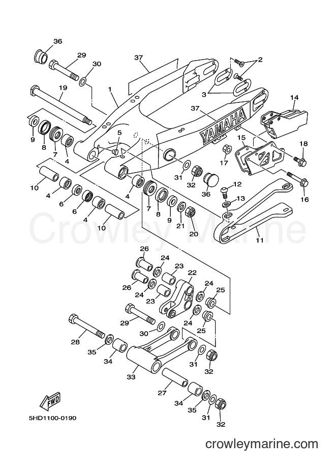 2000 Dirt Bike YZ125 - YZ125 (5HD2) [020] - REAR ARM