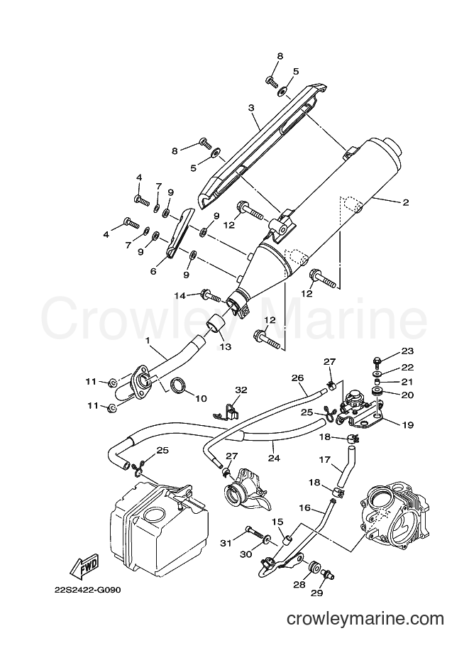2008 Scooter AT115C - AT115C (22S3) [010] - EXHAUST