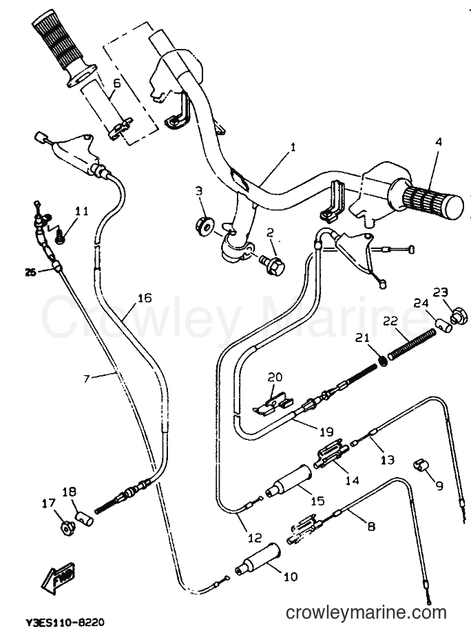 1992 Scooter CW50 - CW50 (3VL2) [999] - STEERING HANDLE & CABLE