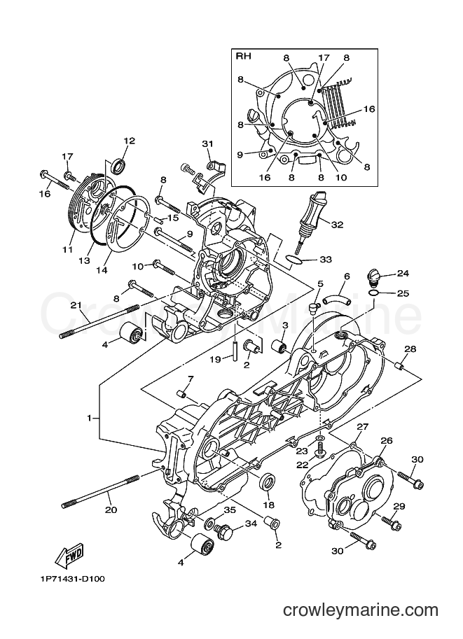 Yamaha Motors AT115 (2B55) [010] - CRANKCASE