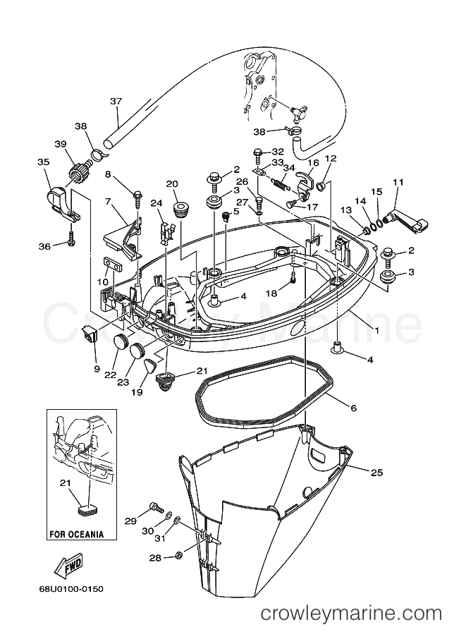 Yamaha Motors T25TLR (68U) [080] - BOTTOM COWLING