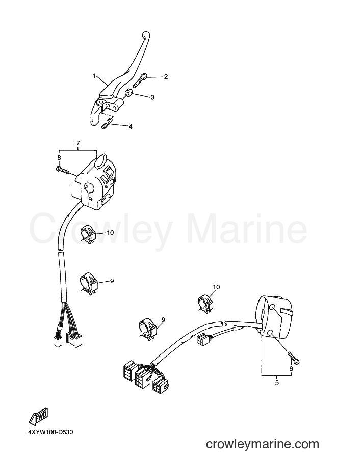 Yamaha Motors XVZ13TF (2C96) [010] - HANDLE SWITCH & LEVER