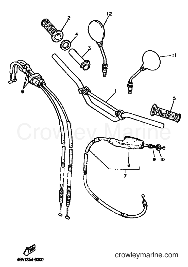 1995 Dirt Bike TT600S - TT600S (4GV3) [999] - STEERING HANDLE & CABLE