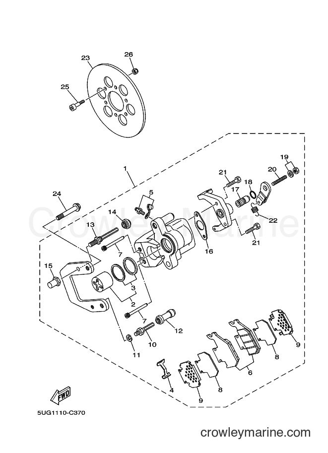 2006 ATV YXR660F - YXR660F (5UGG) [010] - REAR BRAKE CALIPER