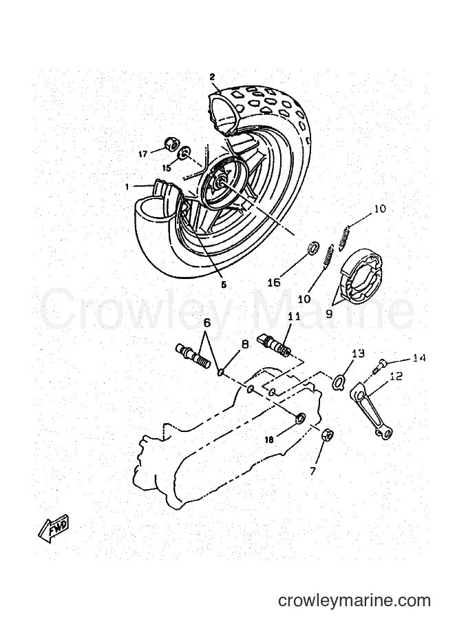 1997 Scooter CW50RSX - CW50RSX (5CD2) [010] - REAR WHEEL