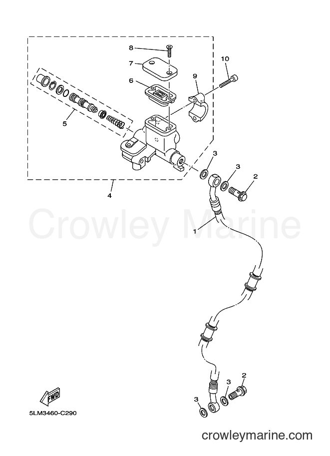 2004 Scooter T105E - T105E (5ER6) [010] - FRONT MASTER CYLINDER