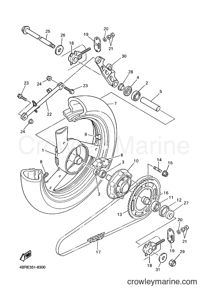 Yamaha Motors XJ600S (4BRG) [030] - REAR WHEEL