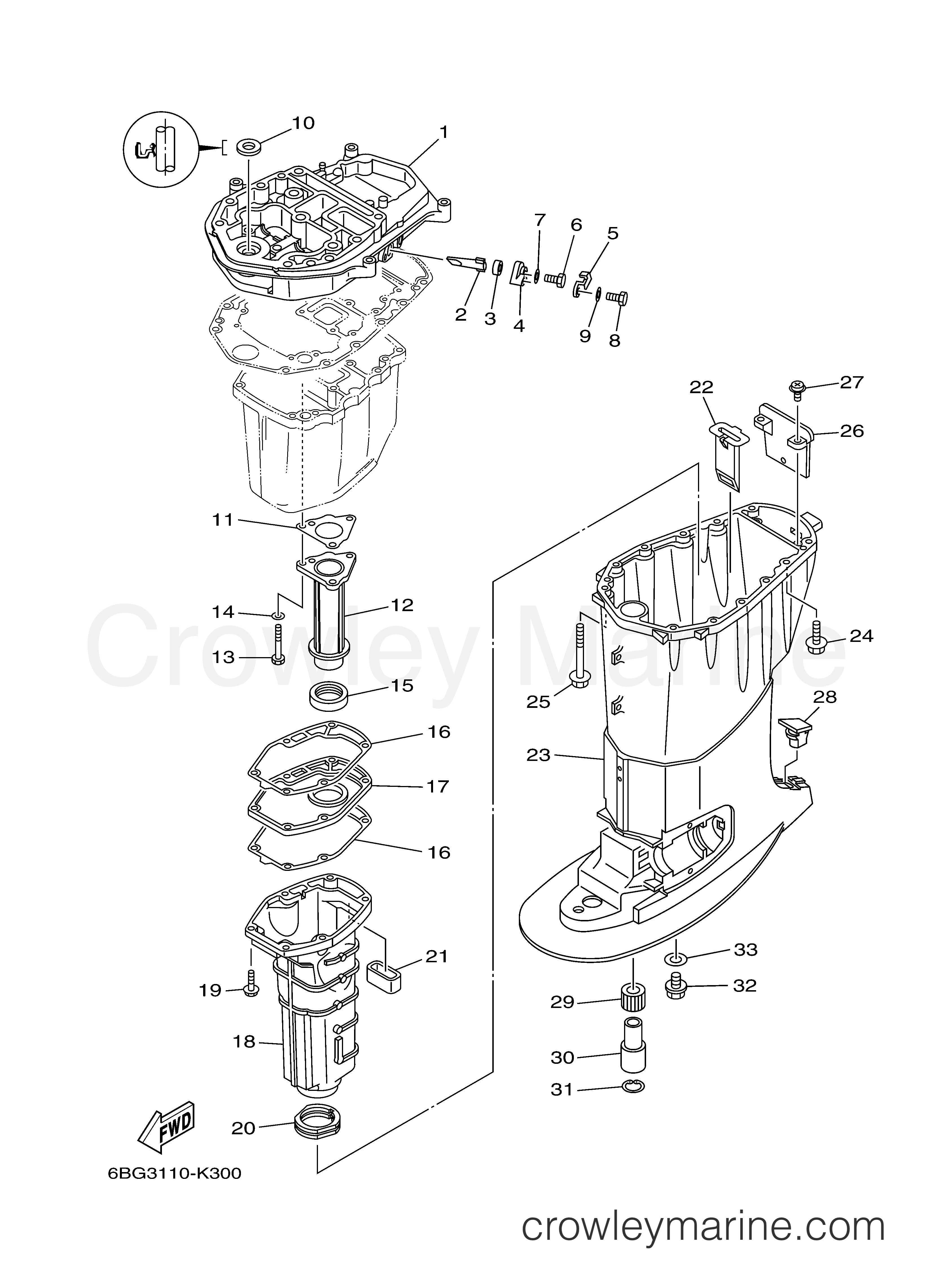 Yamaha Motors F40JEA - UPPER CASING