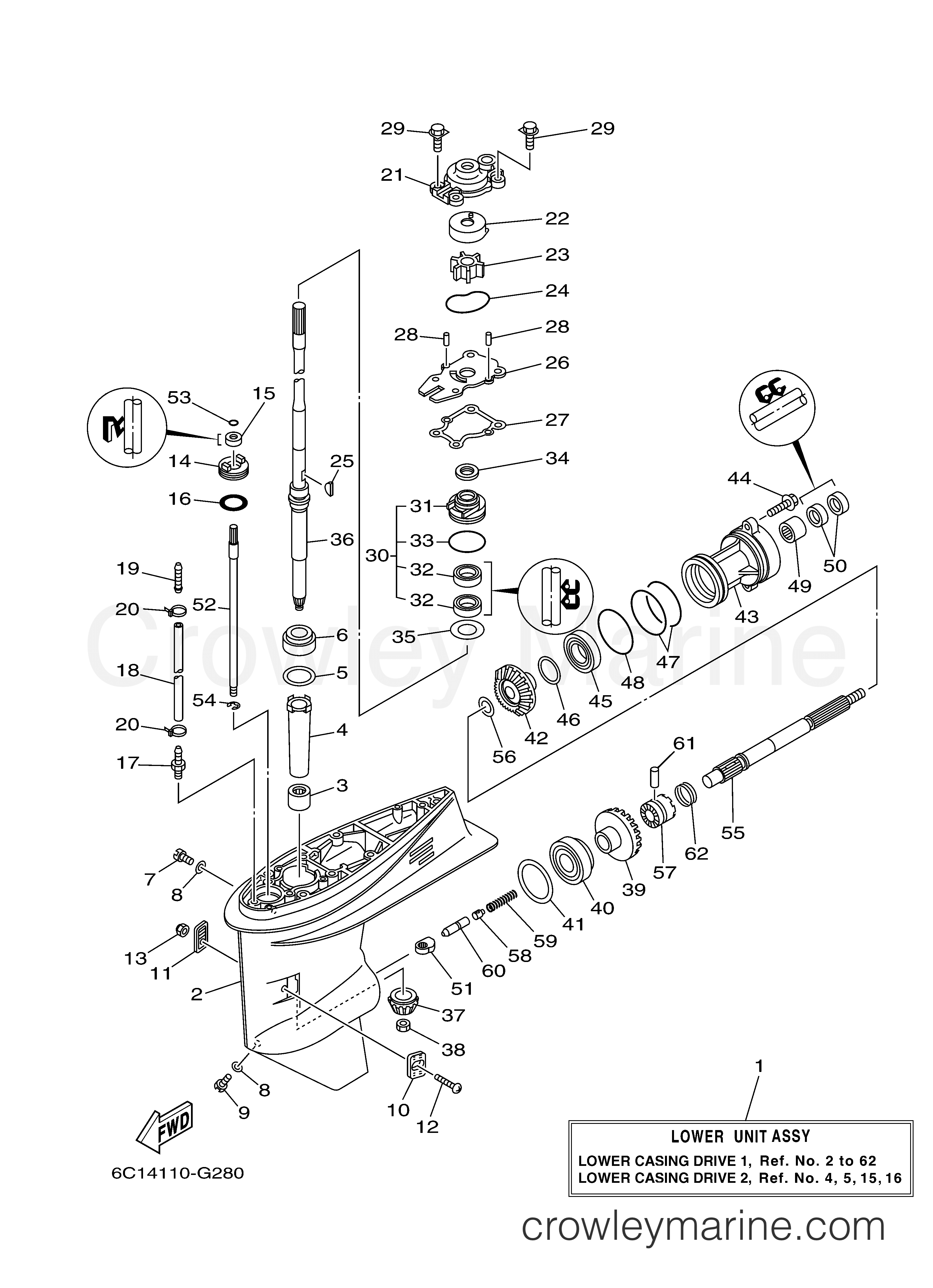 Yamaha Motors F50TLR - LOWER CASING DRIVE 1