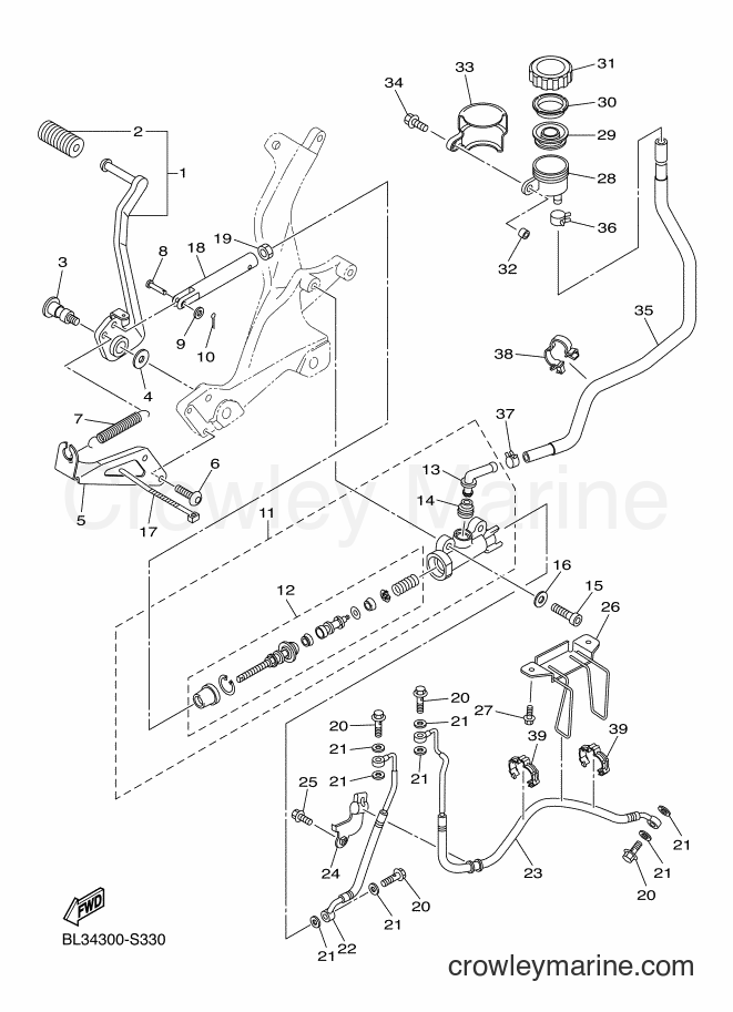 2017 Cruiser XVS950XR-A - XVS950XR-A (BL36) [010] - REAR MASTER CYLINDER