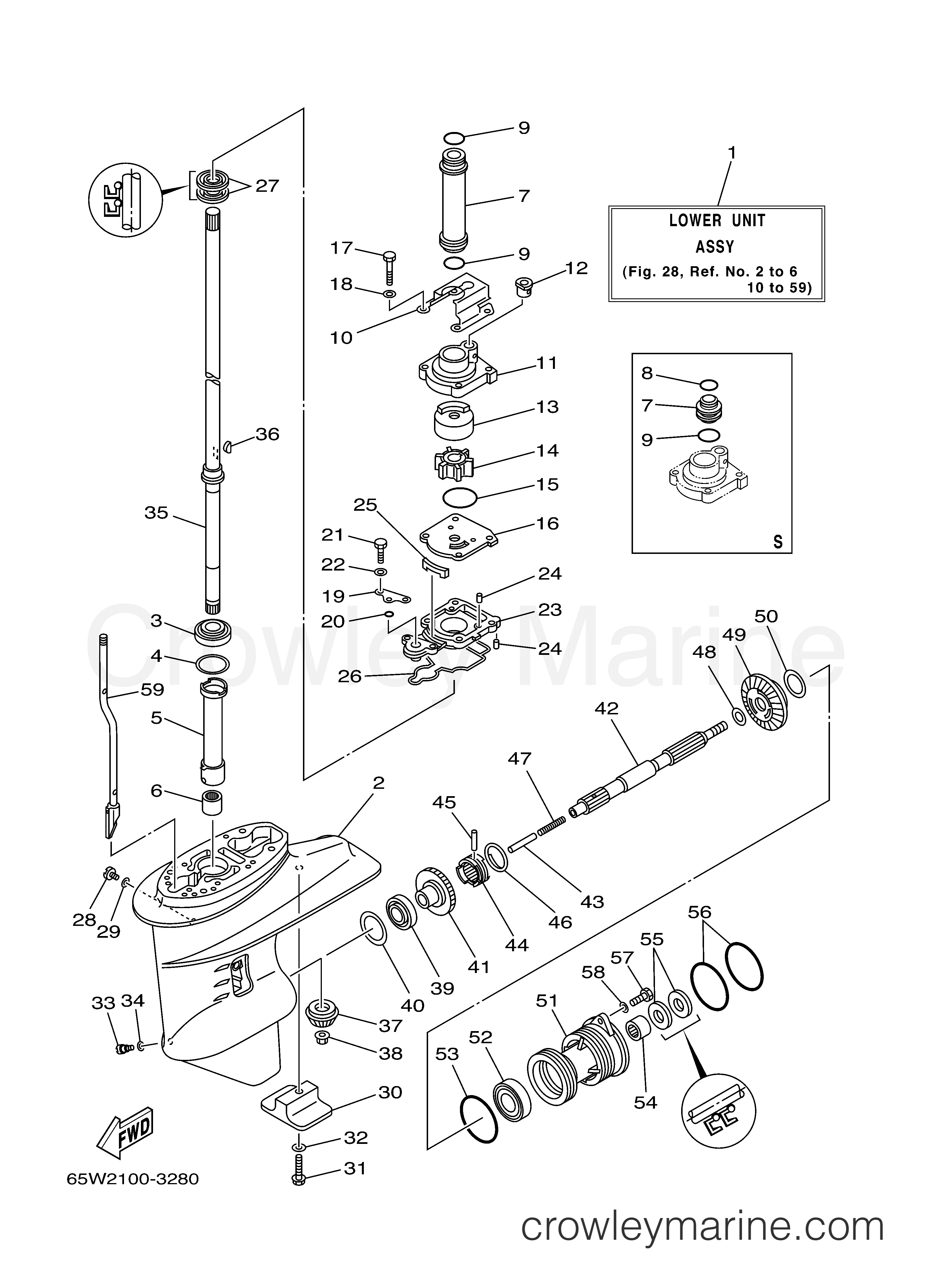 Yamaha Motors F25ESRB - LOWER CASING DRIVE 1