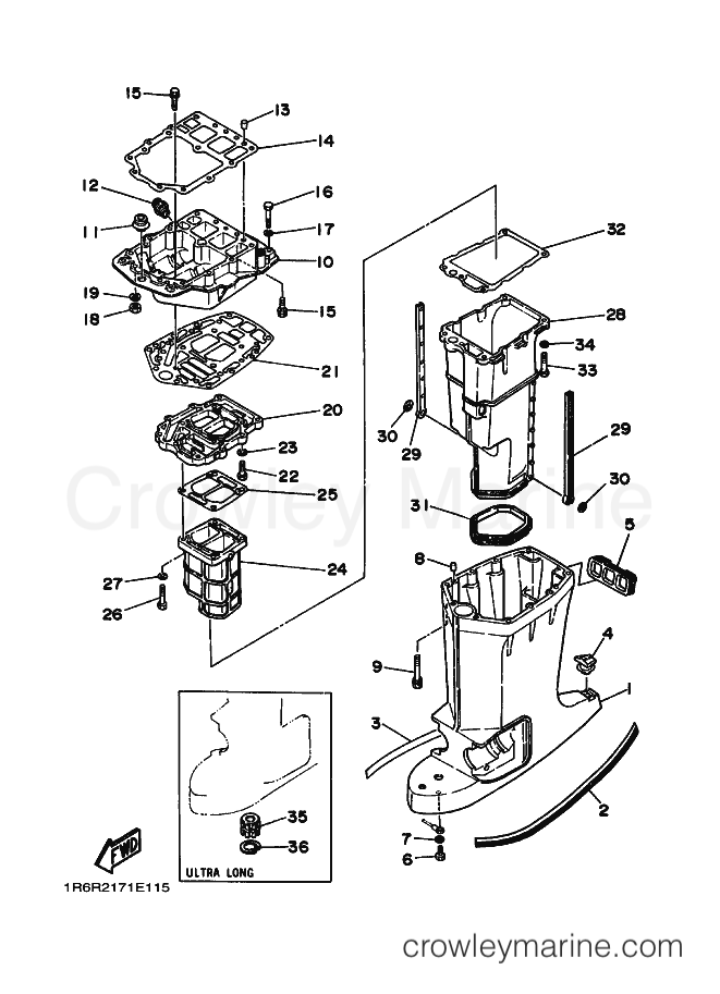 Yamaha Motors 150CETO (6R2) [030] - UPPER CASING