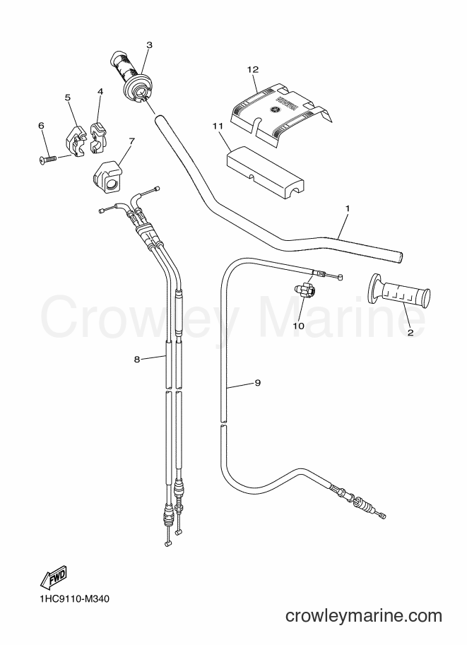 2013 Dirt Bike WR250F - WR250F (1HCA) [010] - STEERING HANDLE & CABLE