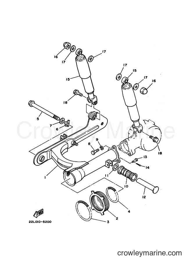 1986 Scooter T80 - T80 (2FL) [999] - REAR ARM & SUSPENSION
