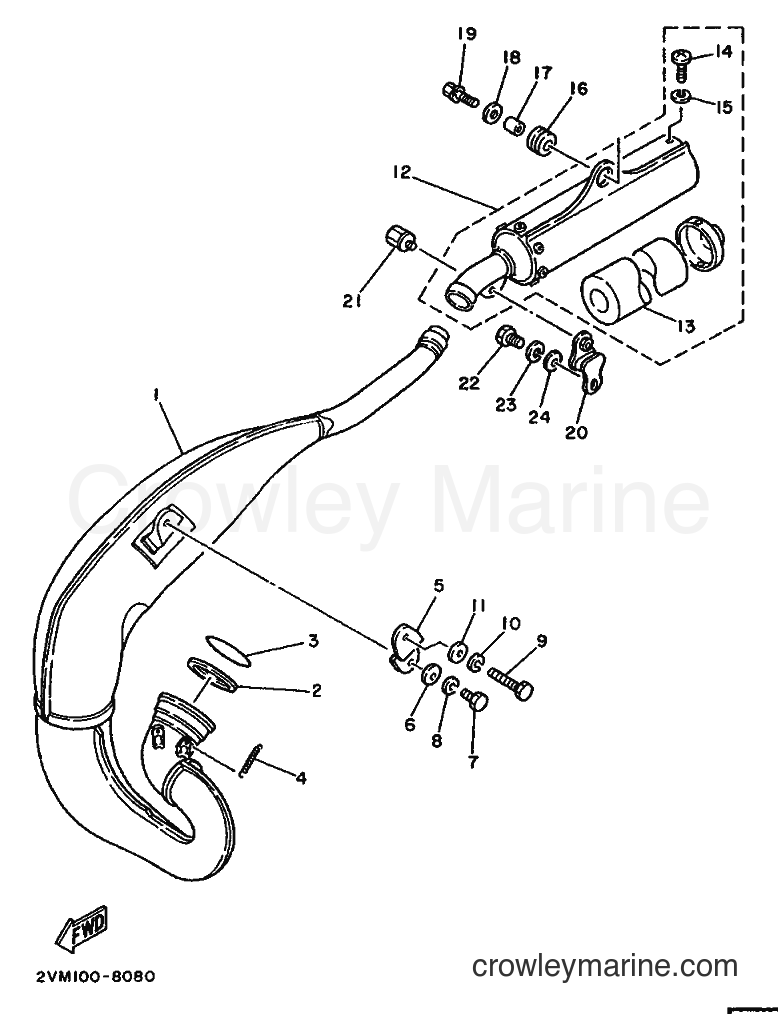 1988 Dirt Bike YZ250 - YZ250 (2VM0) [010] - EXHAUST
