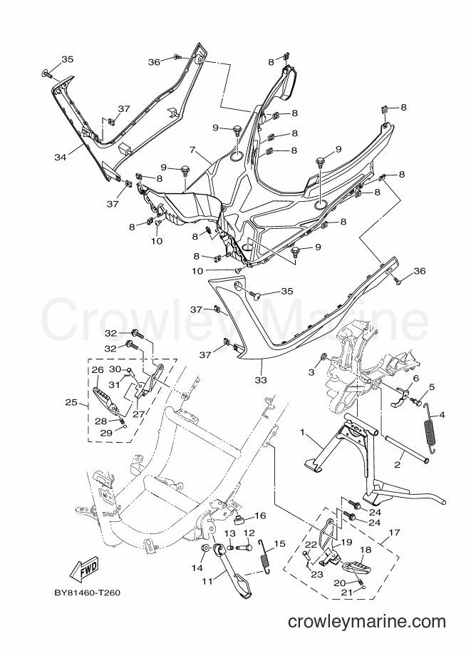 2018 Scooter LNX125-R - LNX125-R (BY82) [010] - STAND & FOOTREST