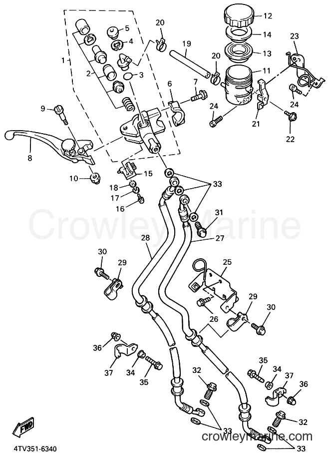 1997 Sport Bike YZF600R - YZF600R (4WF2) [010] - FRONT MASTER CYLINDER