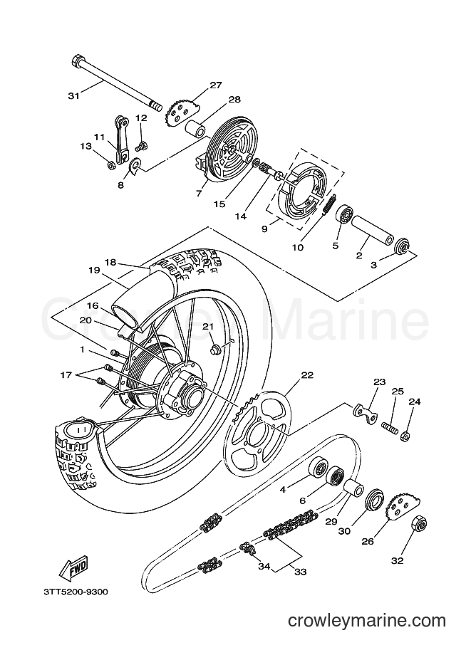 1999 Dirt Bike DT175 - DT175 (3FJB) [010] - REAR WHEEL