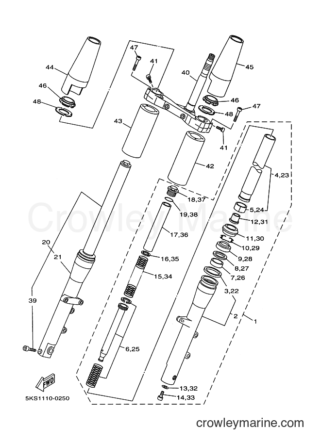 Yamaha Motors XVS1100A (5KS9) [010] - FRONT FORK