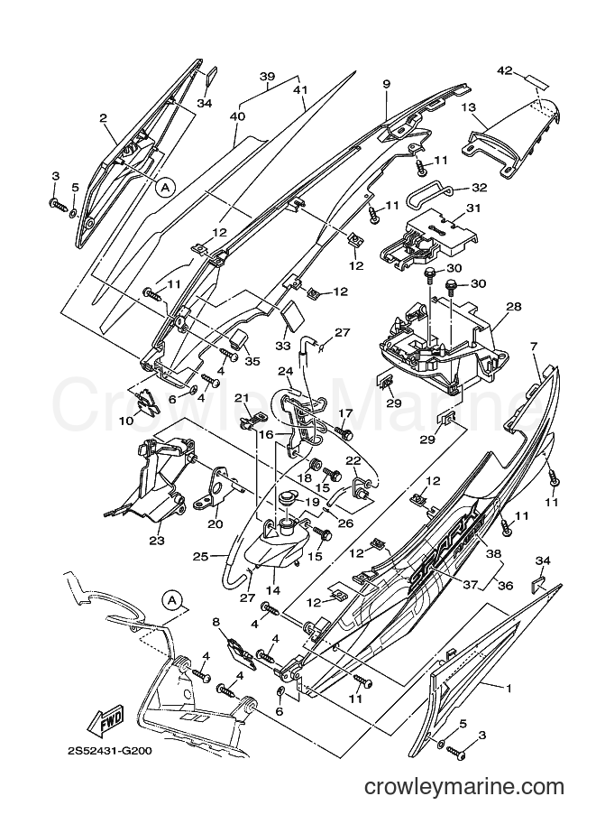 2008 Scooter T135FI - T135FI (2S52) [010] - SIDE COVER