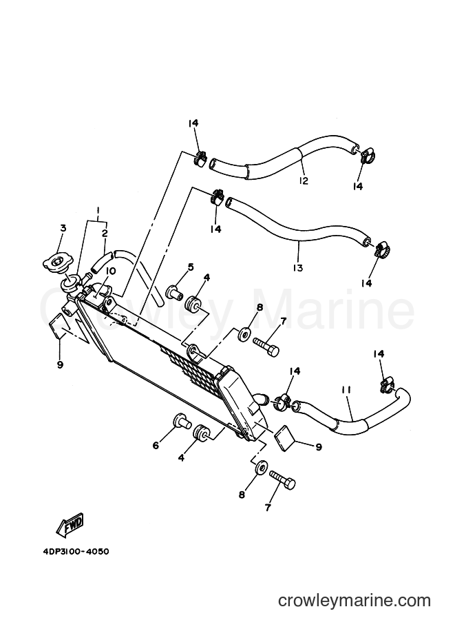 Yamaha Motors TZ250 (4DP3) [030] - RADIATOR & HOSE