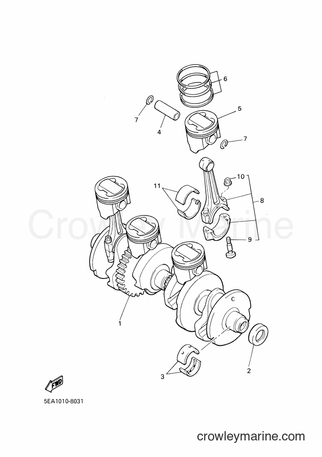 Yamaha Motors XJR1300C (2PN1) [050] - CRANKSHAFT & PISTON