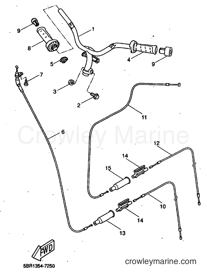 1998 Scooter YQ50L - YQ50L (5CL3) [010] - STEERING HANDLE & CABLE