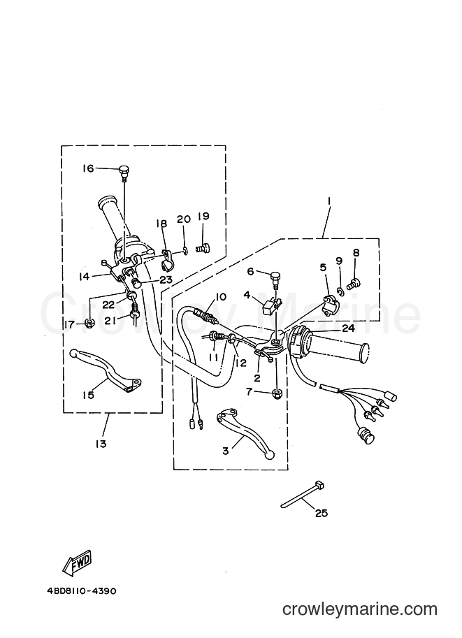 Yamaha Motors YFB250 (4BDG) [030] - HANDLE SWITCH & LEVER