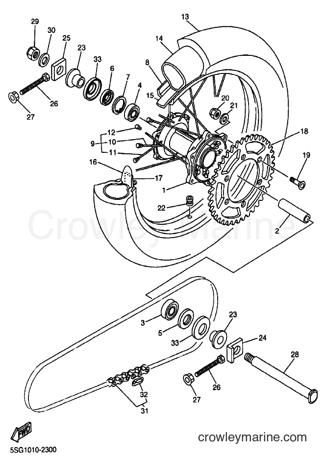 Yamaha Motors YZ250F (5SG3) [010] - REAR WHEEL