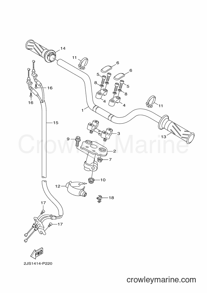 Yamaha Motors YW125 (BC96) [010] - STEERING HANDLE & CABLE