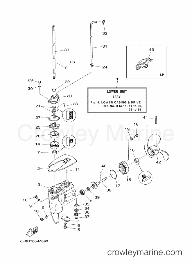 Yamaha Motors 2CMH (6F8F) [020] - LOWER CASING & DRIVE