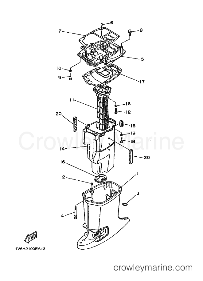 Yamaha Motors P60THV (6H20) [020] - UPPER CASING