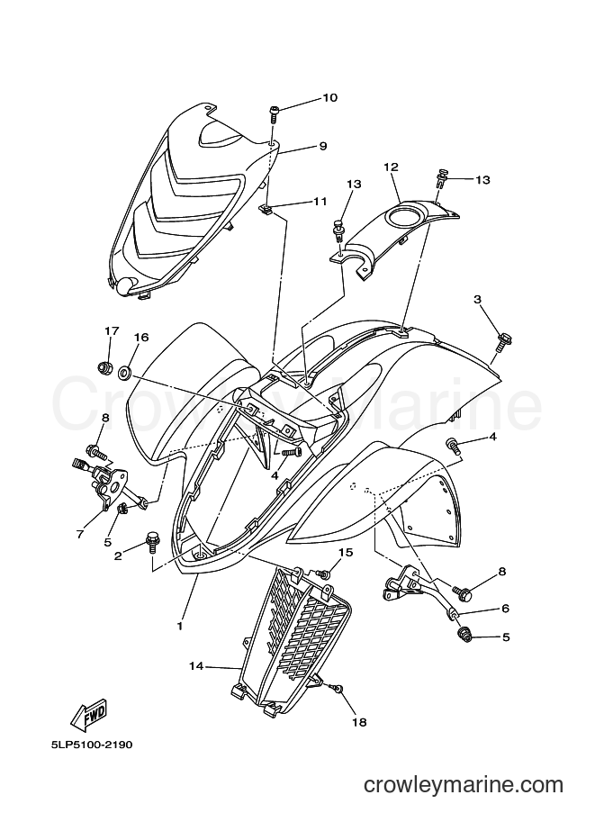 2004 ATV YFM660R - YFM660R (5LPG) [010] - FRONT FENDER