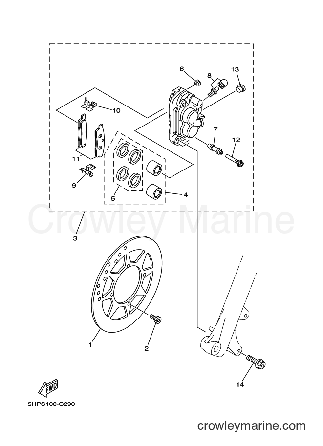 2004 Dirt Bike TT-R125E - TT-R125E (5HPS) [030] - FRONT BRAKE CALIPER