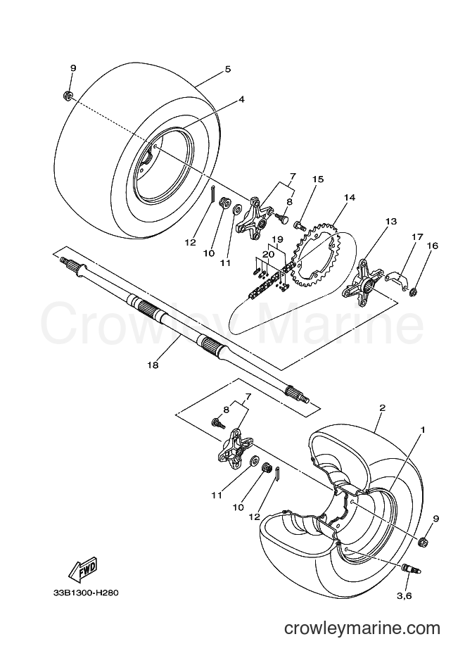 2010 ATV YFM250R - YFM250R (33B4) [010] - REAR WHEEL