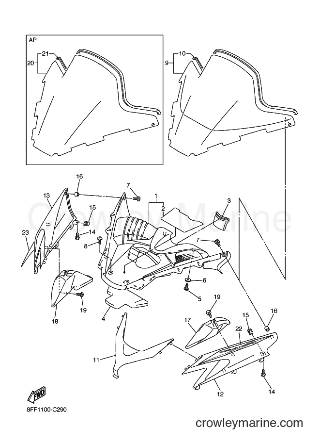 Yamaha Motors SXV70VT (8FF3) [020] - WINDSHIELD