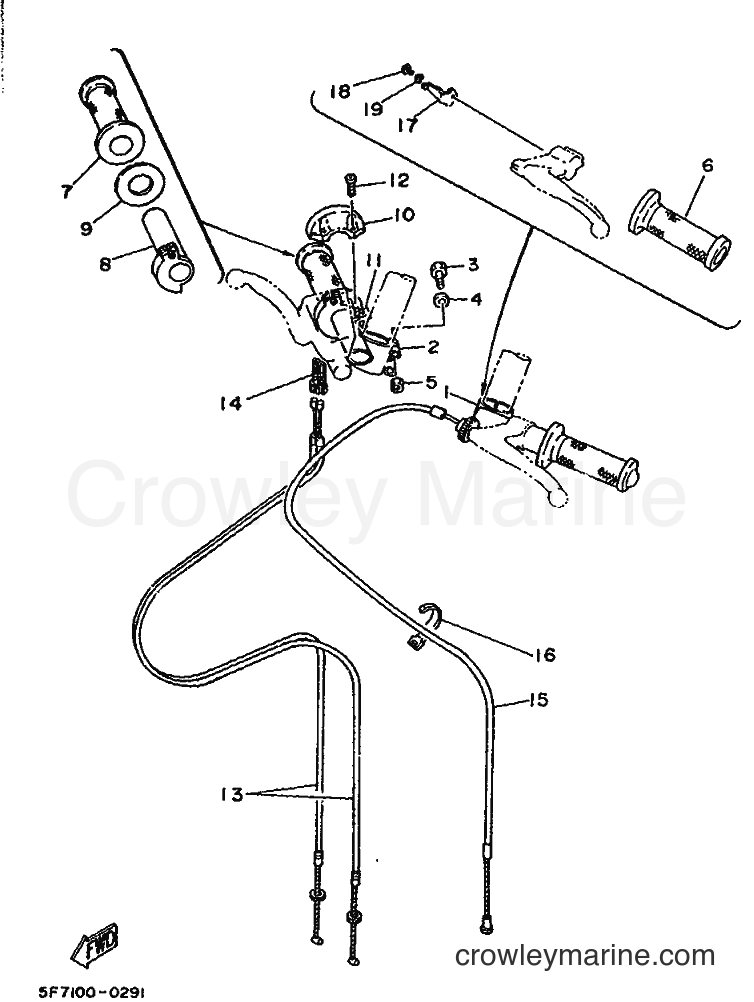 1987 Street Bike TZ250 - TZ250 (2KM) [999] - STEERING HANDLE & CABLE