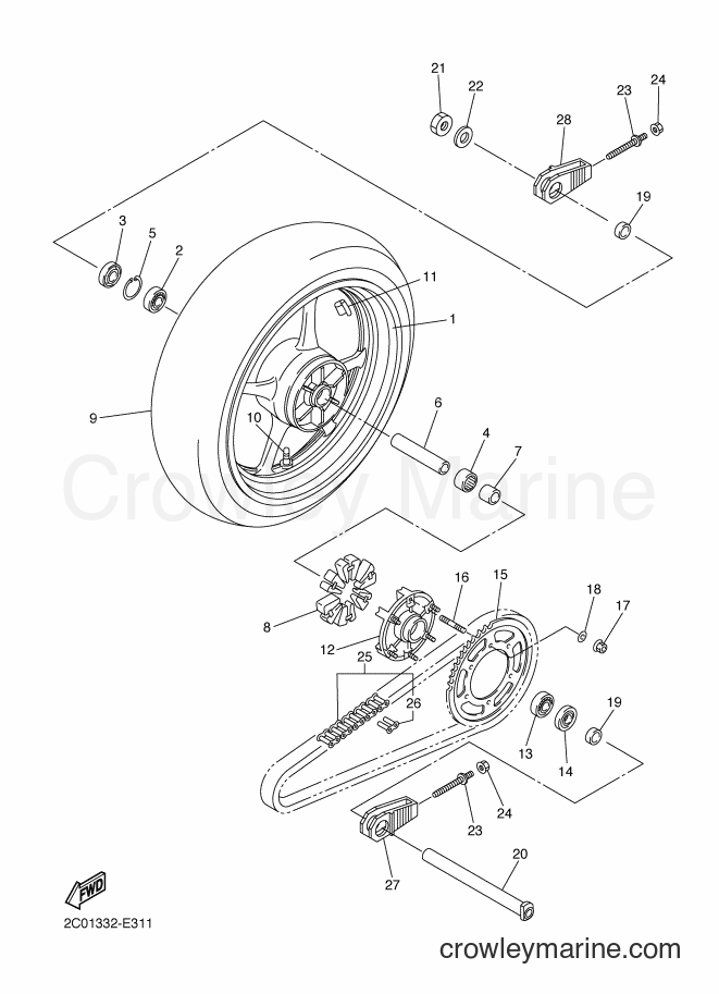 Yamaha Motors YZF-R6 (2C02) [010] - REAR WHEEL