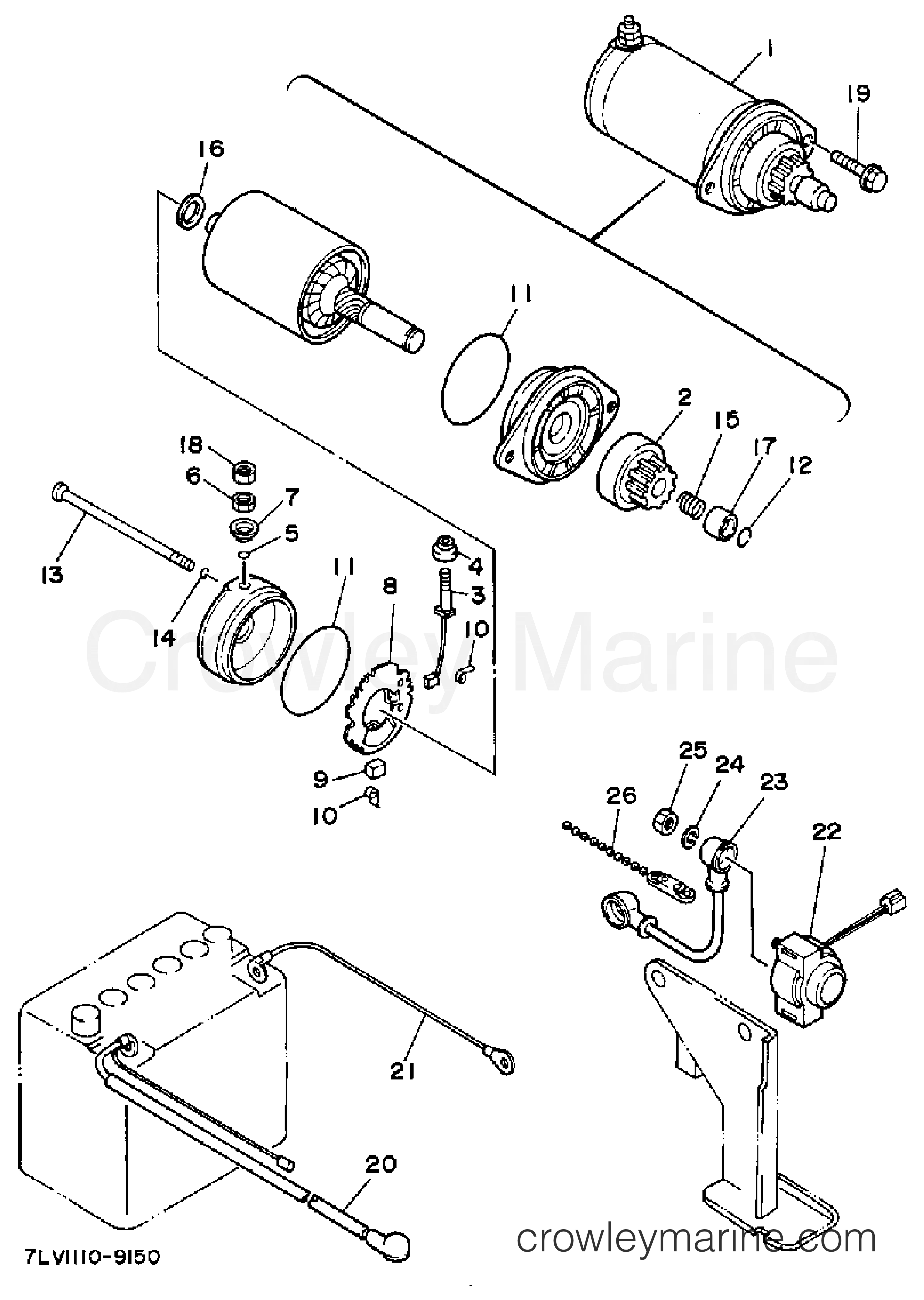 Yamaha Motors EF6000EA - STARTING MOTOR EF5000EA