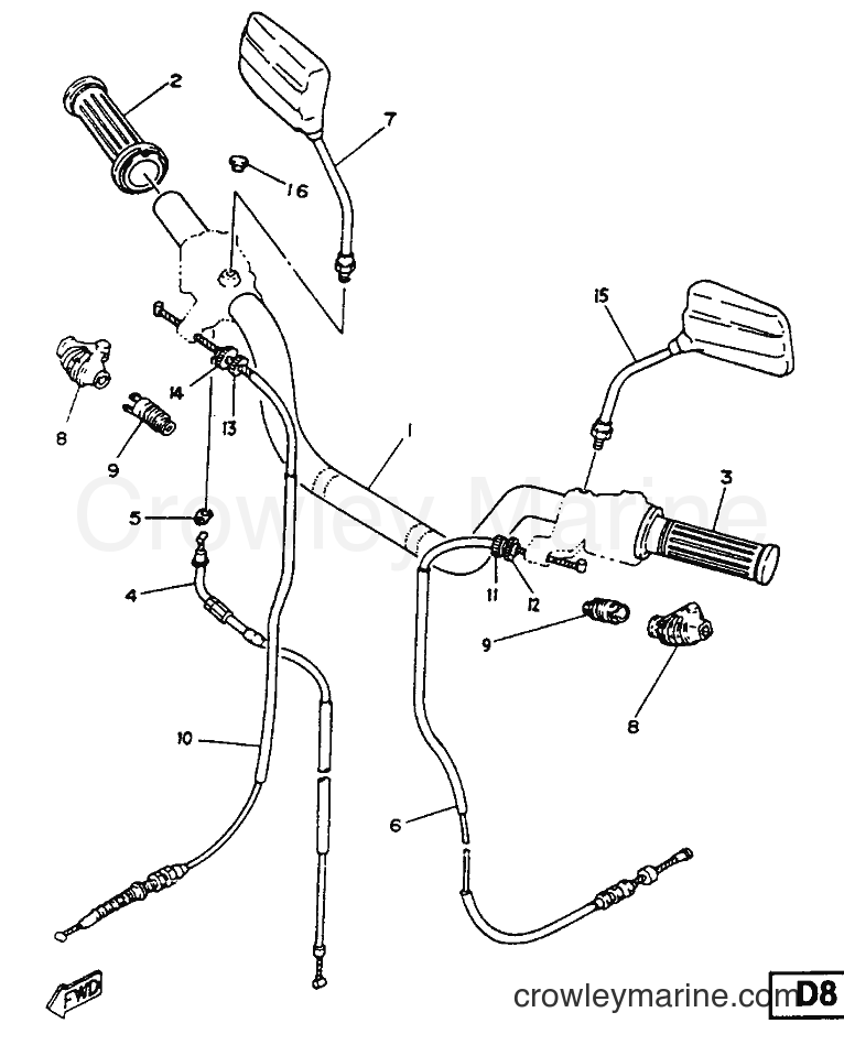 Yamaha Motors SR125 (2JW) [999] - STEERING HANDLE & CABLE