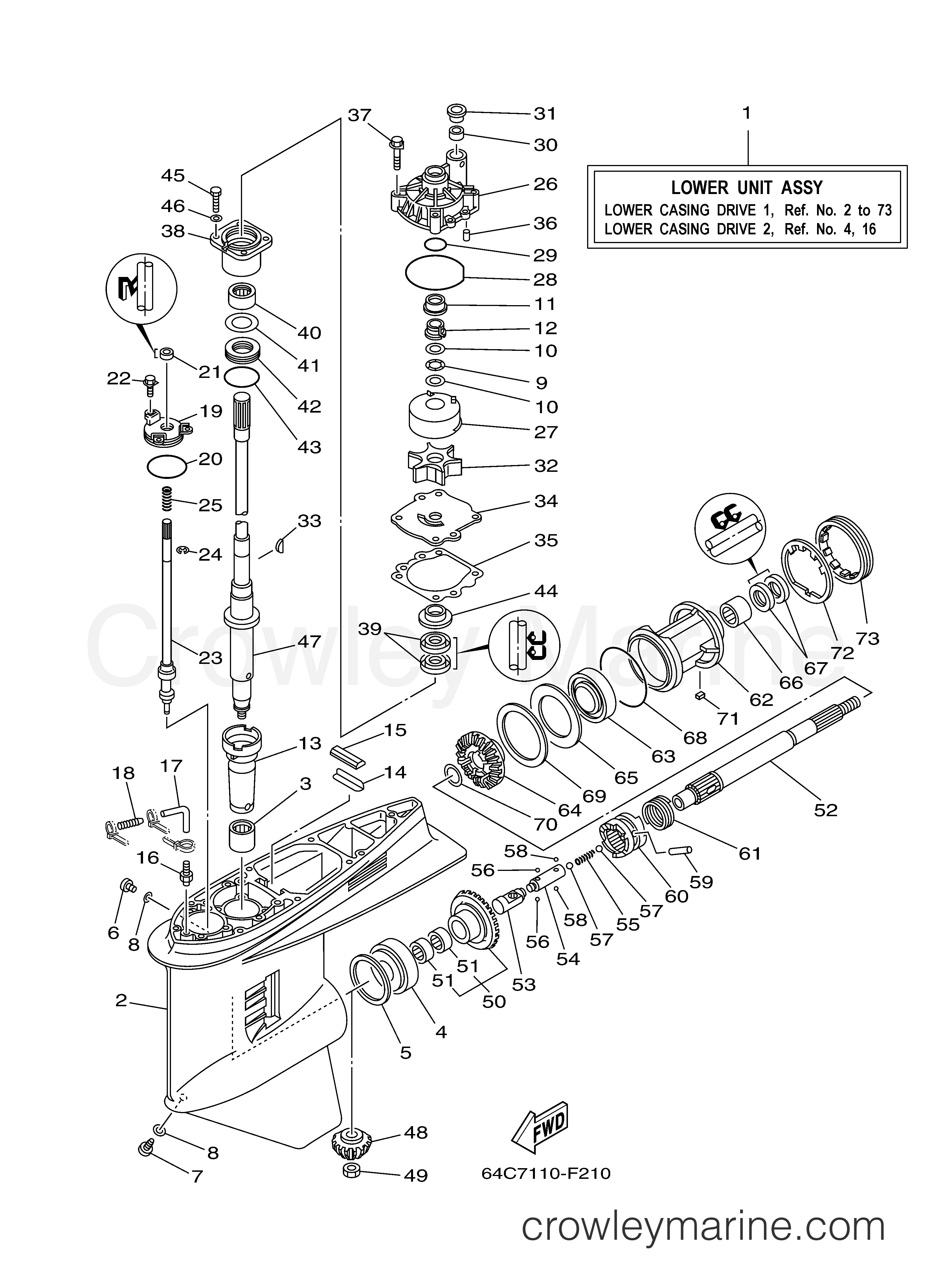 Yamaha Motors 150TXR - LOWER CASING DRIVE 1